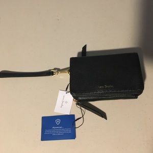 Real leather Mallory RFID wristlet